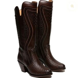 NWOT Romina Roble Sunset Tall Boots Elegant Brown Leather Women's